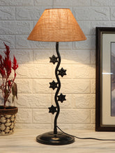 Beige Jute Zig Zag Table Star Lamp with Iron Base (AE08)